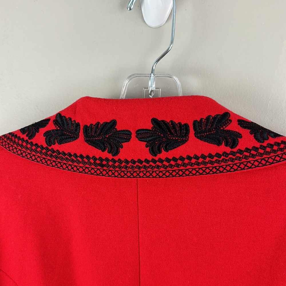 Peter Nygard Red Blazer with Black Embroidery - Picture 8 of 16